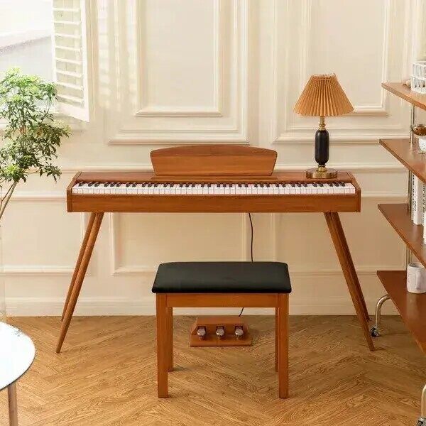 🔥Last Day Promotion🔥Wooden Style 88 Key Weighted Digital Piano with Stand & 3 Pedal