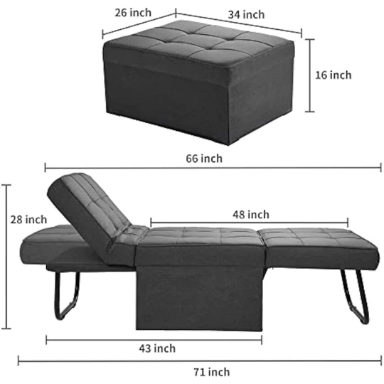 🔥4-in-1 Multi Function Folding Single Sofa Bed🔥