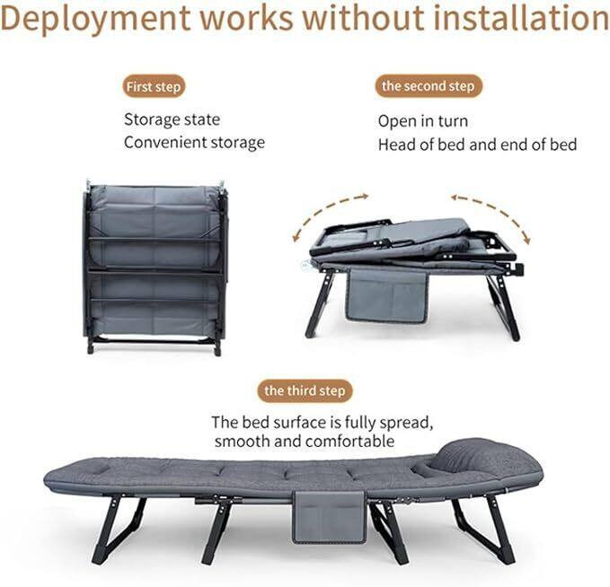 Single person portable folding bed