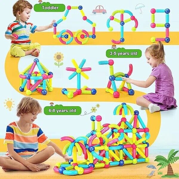 🎉Magnetic Sticks Building Blocks For Kids Early Learning & Development💯