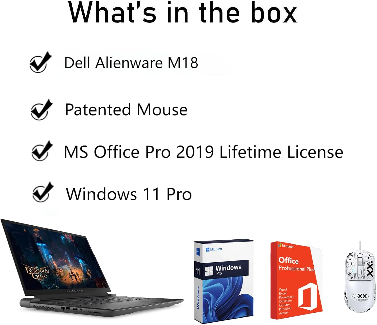 Alienware Dell M18 R2 Gaming Laptop, 18" QHD+(2560 x 1600) 165Hz, Intel 24-Core i9 14900HX, GeForce RTX 4090, 64 GB DDR5, 8 TB SSD, FHD Camera, Backlit Keyboard, Office 2019, Win11 Pro, Design Mouse