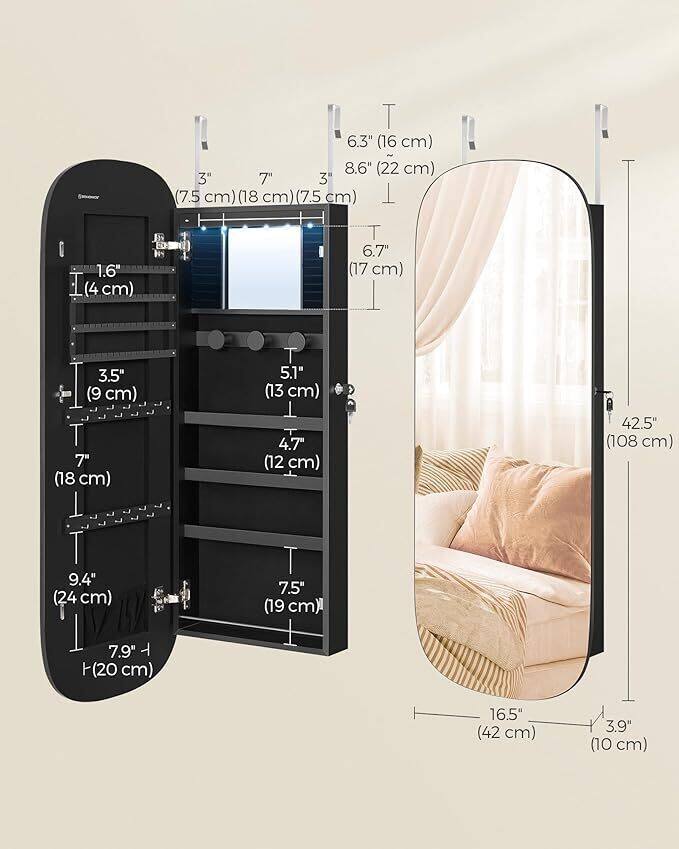 LED jewelry storage cabinet