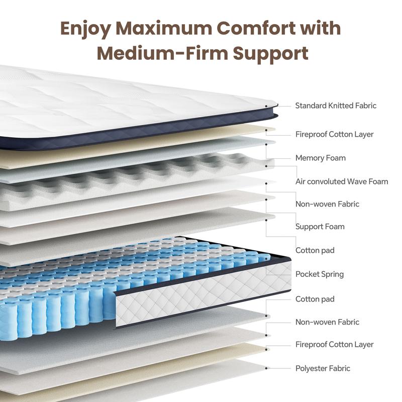 🎉Special Summer Offer!🛏️Mattress 10-12 Inch Hybrid Mattresses in a Box