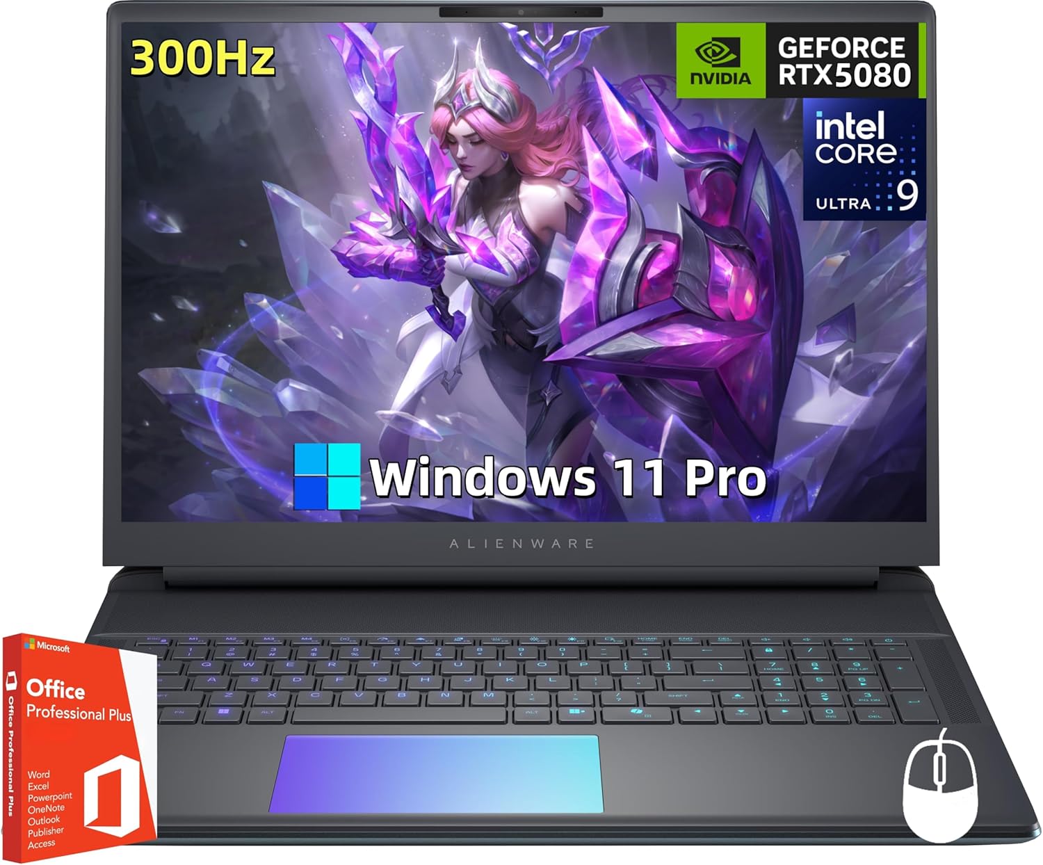 Alienware (2025 18 Area-51 Gaming Laptop - Intel Ultra 9 275HX (Up to 5.4GHz), NVIDIA RTX 5080 GDDR7, 18" 2.5K QHD+ 300Hz, 32 GB DDR5, 1 TB SSD, Backlit KB, w/Windows 11 Pro & Office Lifetime