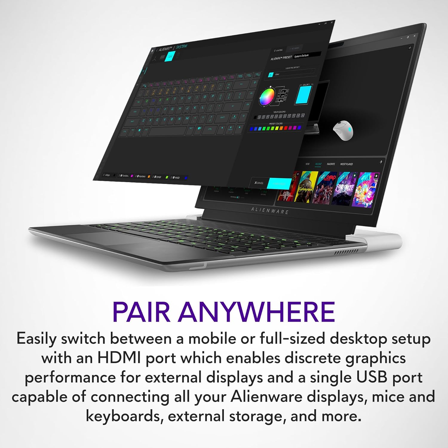 Alienware x14 R2 Gaming Laptop 14" QHD+ 165Hz G-Sync, Intel Core i7-13620H, NVIDIA GeForce RTX 4060 8GB, 32GB RAM, 1TB SSD, Windows 11 Home, AlienFX Backlit US Keyboard, Lunar Silver