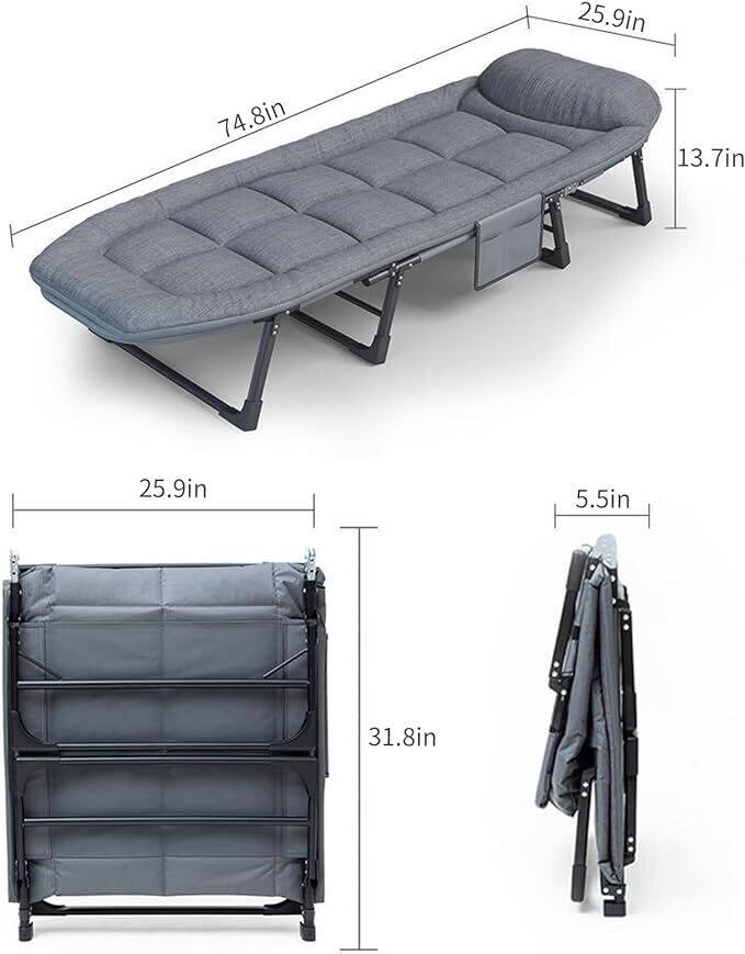 Single person portable folding bed