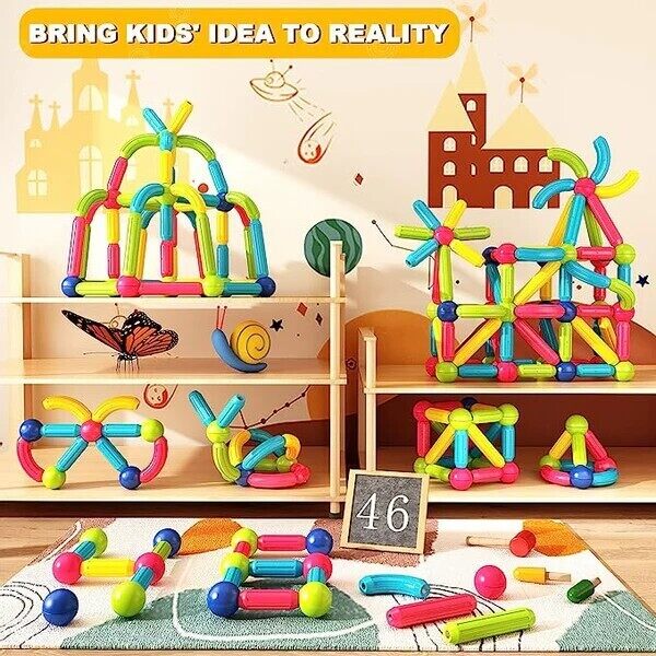 🎉Magnetic Sticks Building Blocks For Kids Early Learning & Development💯