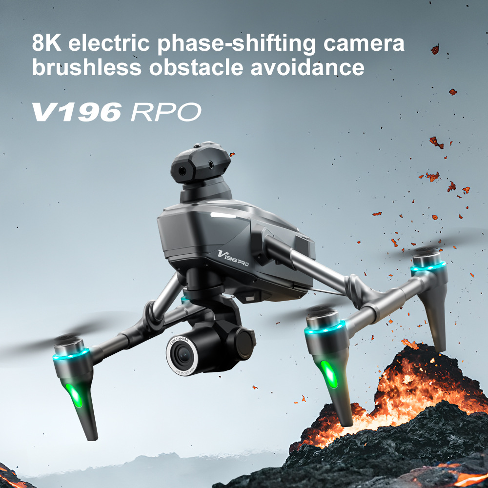 🛸✨ Drone Limited Time Offer 🌟🔥 Drone with 8K camera for adults, v196 rc quadcopter with auto return, follow me, brushless motor, circular flight, waypoint, altitude hold, headless mode, 28 minutes long flight time!!