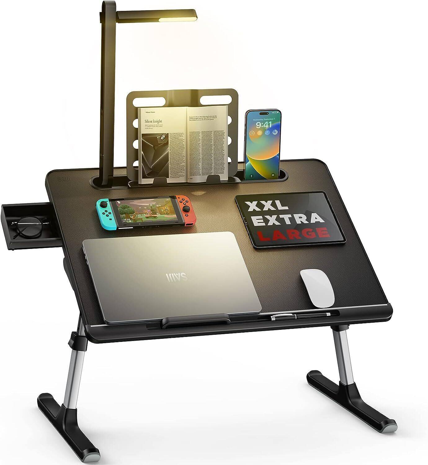 Laptop Bed Tray Desk with LED Desk Light