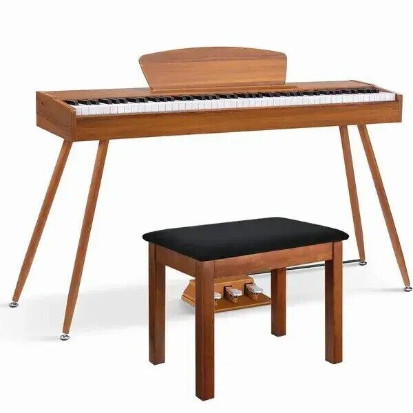 🔥Last Day Promotion🔥Wooden Style 88 Key Weighted Digital Piano with Stand & 3 Pedal