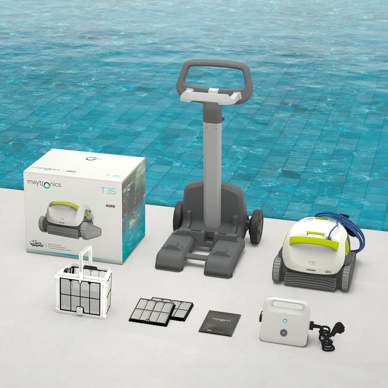 DOLPHIN T60 Electric Pool Cleaner Robot - Wall Cleaning, In-Ground Pool Up to 15 m