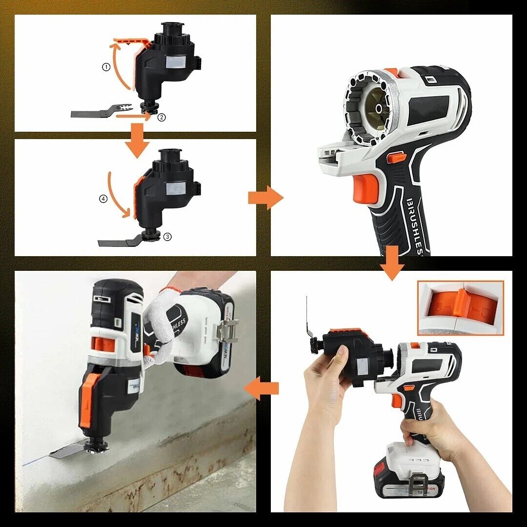 10 in 1 Brushless Multifunctional Tools Impact Drill Cordless DIY Reciprocating Saw Sander Chainsaw 🎉