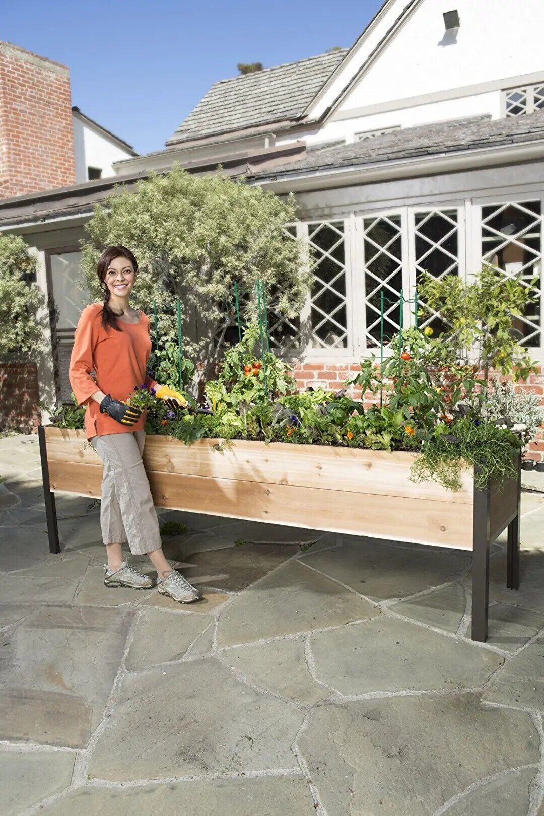 🌷Spring Clearance Sale ⚡ Limited Stock-Only $ 19.99 EACH🔥8' X 2' x 4' Self-Watering Eco-Stained Elevated Planter Box+ Arch Trellis