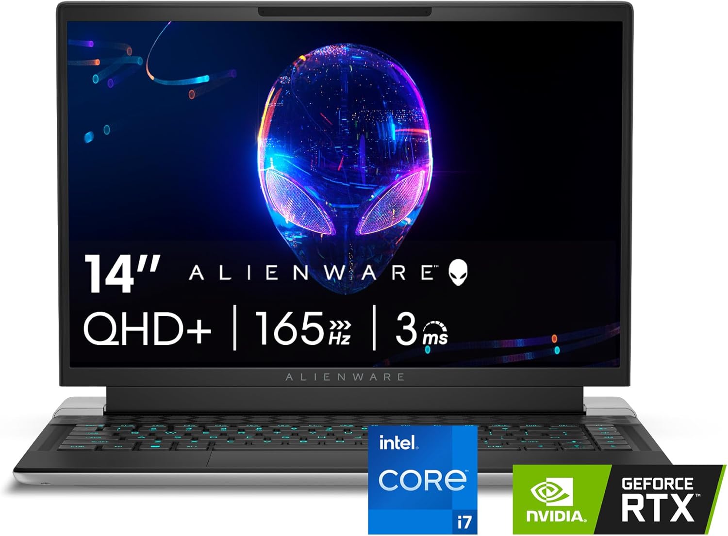 Alienware x14 R2 Gaming Laptop 14" QHD+ 165Hz G-Sync, Intel Core i7-13620H, NVIDIA GeForce RTX 4060 8GB, 32GB RAM, 1TB SSD, Windows 11 Home, AlienFX Backlit US Keyboard, Lunar Silver