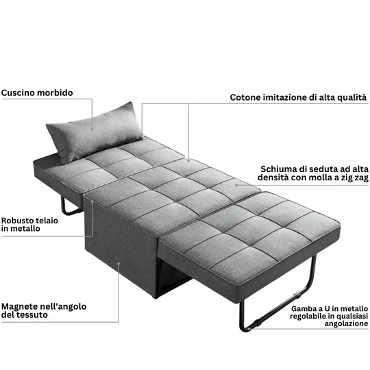 🔥4-in-1 Multi Function Folding Single Sofa Bed🔥