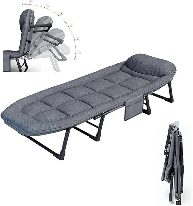 Single person portable folding bed