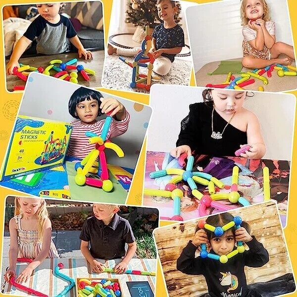 🎉Magnetic Sticks Building Blocks For Kids Early Learning & Development💯