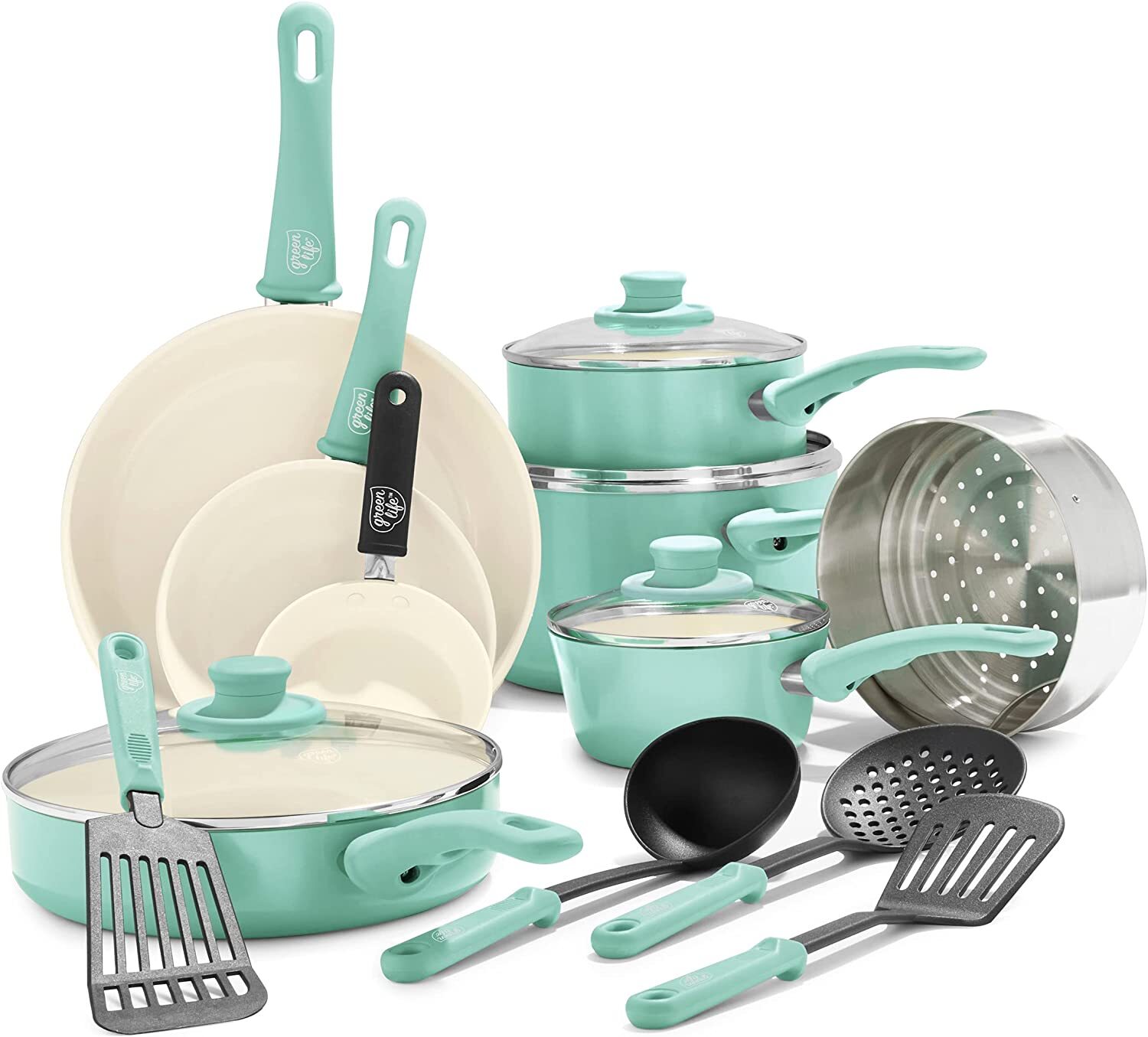 🔥[LIMITED TIME OFFER ONLY TODAY! ]Ceramic Nonstick Cookware Set-16 Piece