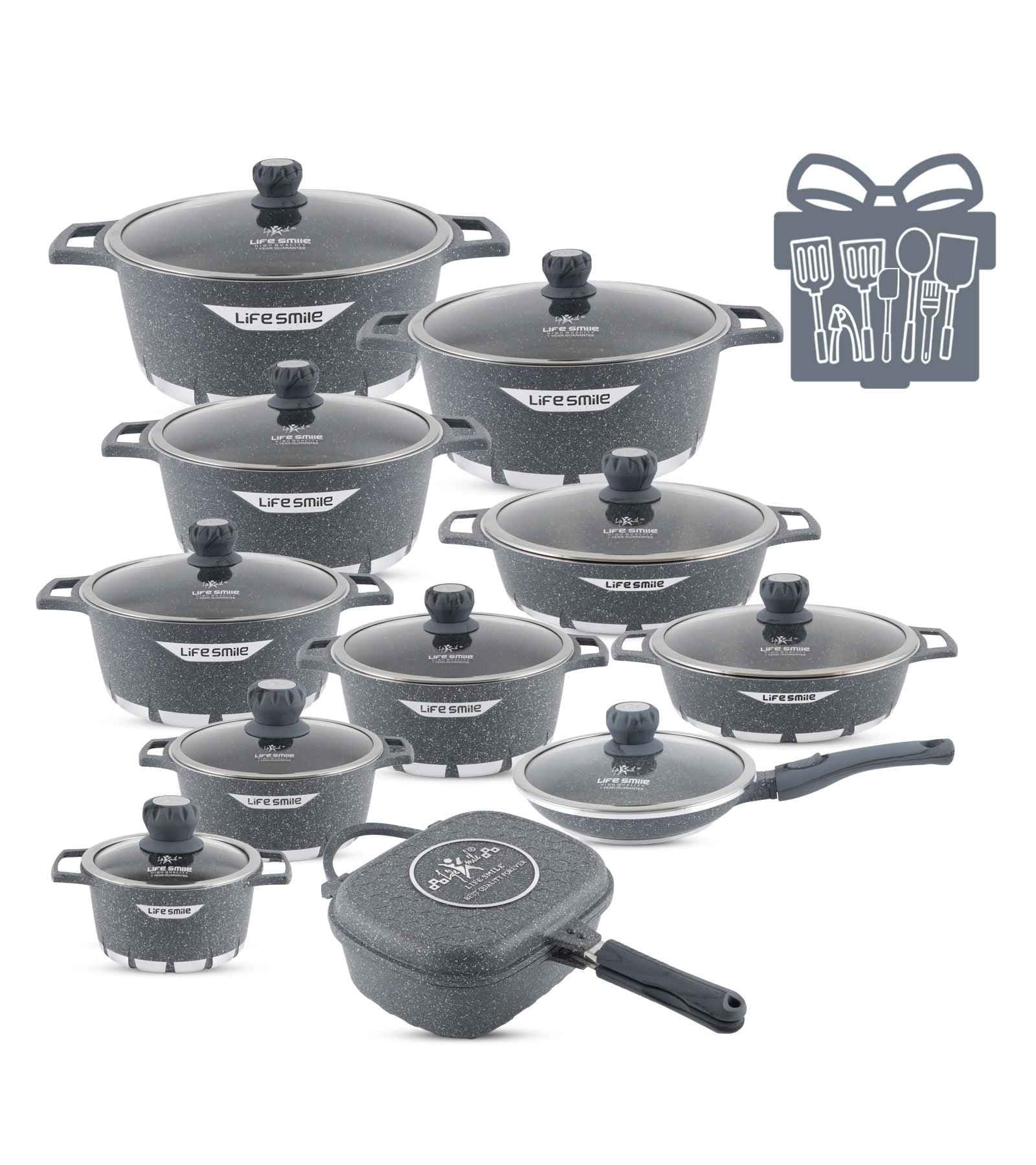 Cookware Set 29 Pieces Non Stick Multi Layer Granite Coating