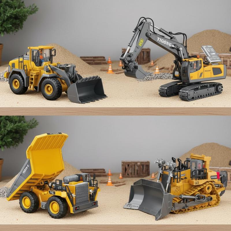 🎉💥Mega Soldes du Nouvel An💥Le plus complet set d'assemblage de véhicules de chantier – avec des pièces métalliques ✨ Facile à manipuler, idéal pour les débutants