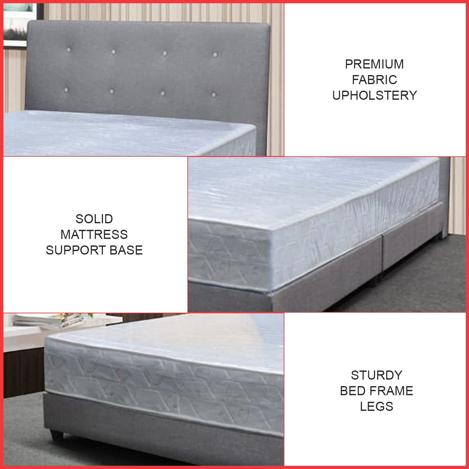 Ollie Fabric Divan Bed Frame With Mattress Package