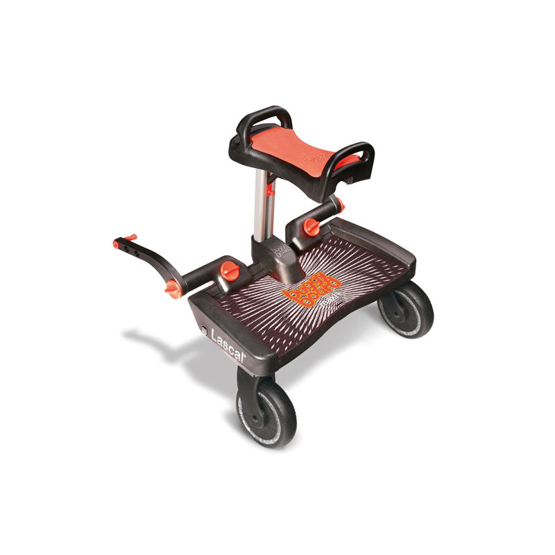 Lascal Buggy Board Maxi - Black + Buggy Board Saddle - Red