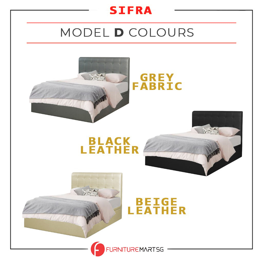 Sifra Storage Bed Frame Linen Fabric/Faux Leather in 4 Model Designs