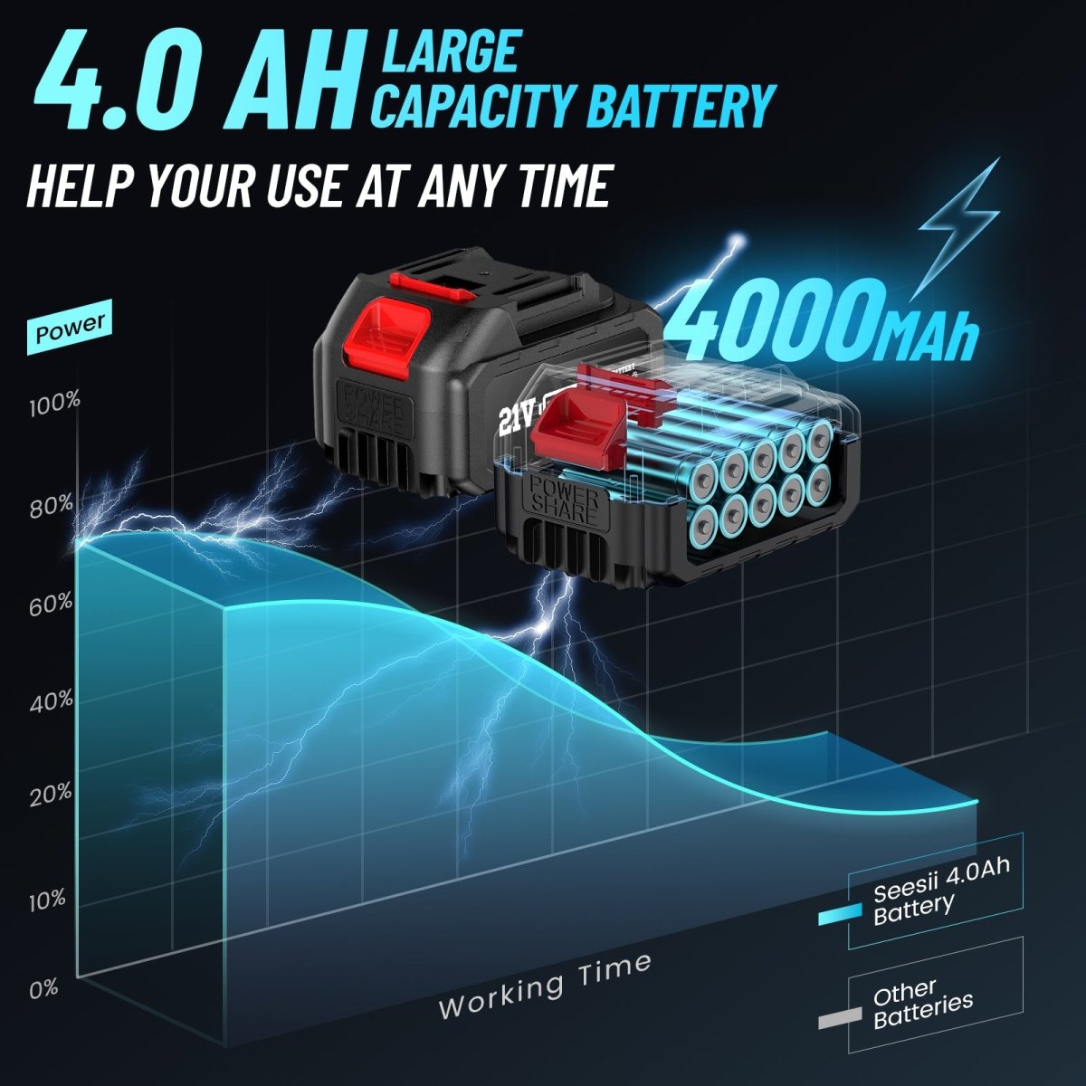 Seesii 4000mAh Li-ion Battery
