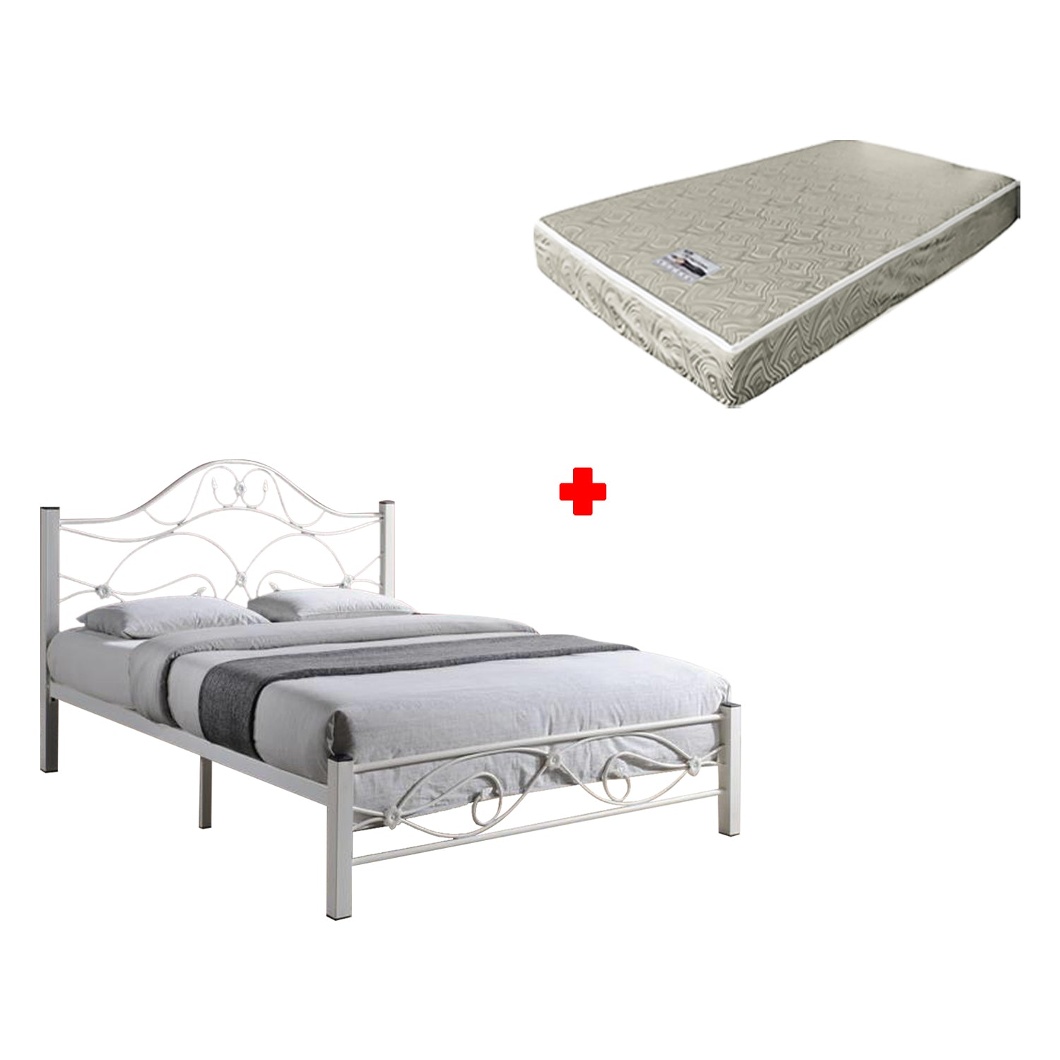 Eldeah Queen Size Metal Bed Frame with Optional 6 Mattress Add On