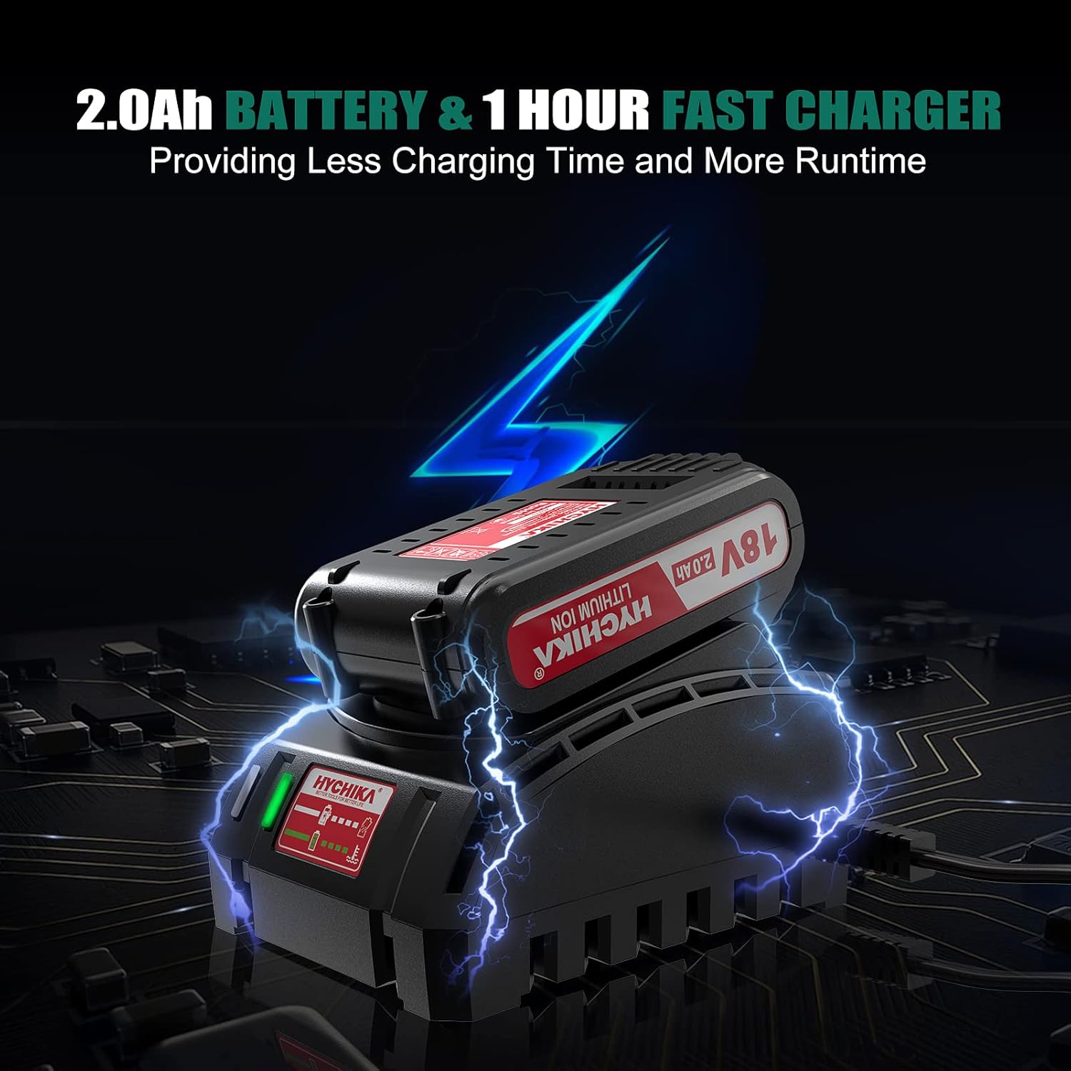 Cordless Drill Driver Set with 2000mAh Battery, 1500RPM, 20V/18V
