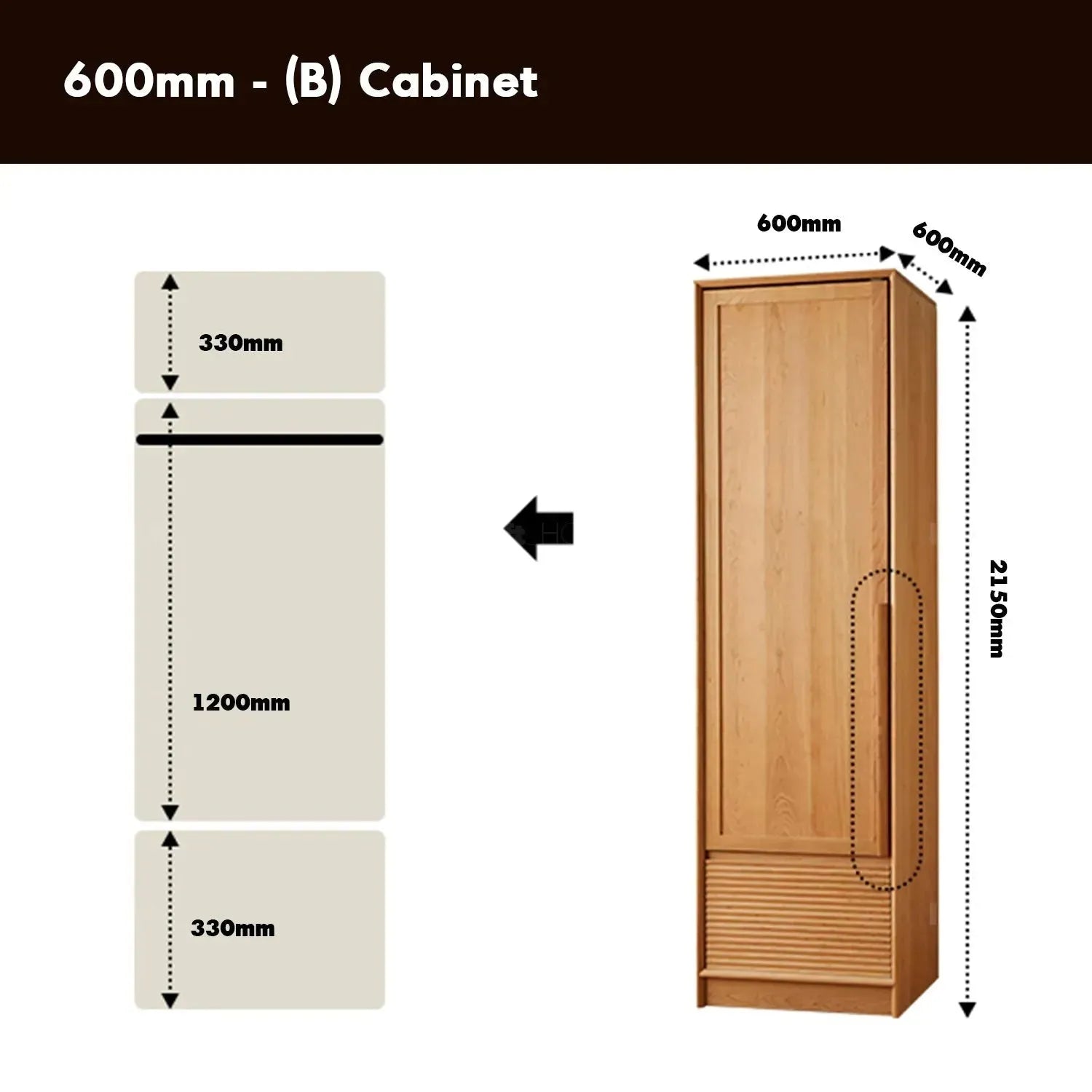 Scandinavian Rattan Cherry Wood Wardrobe BLOSSOM