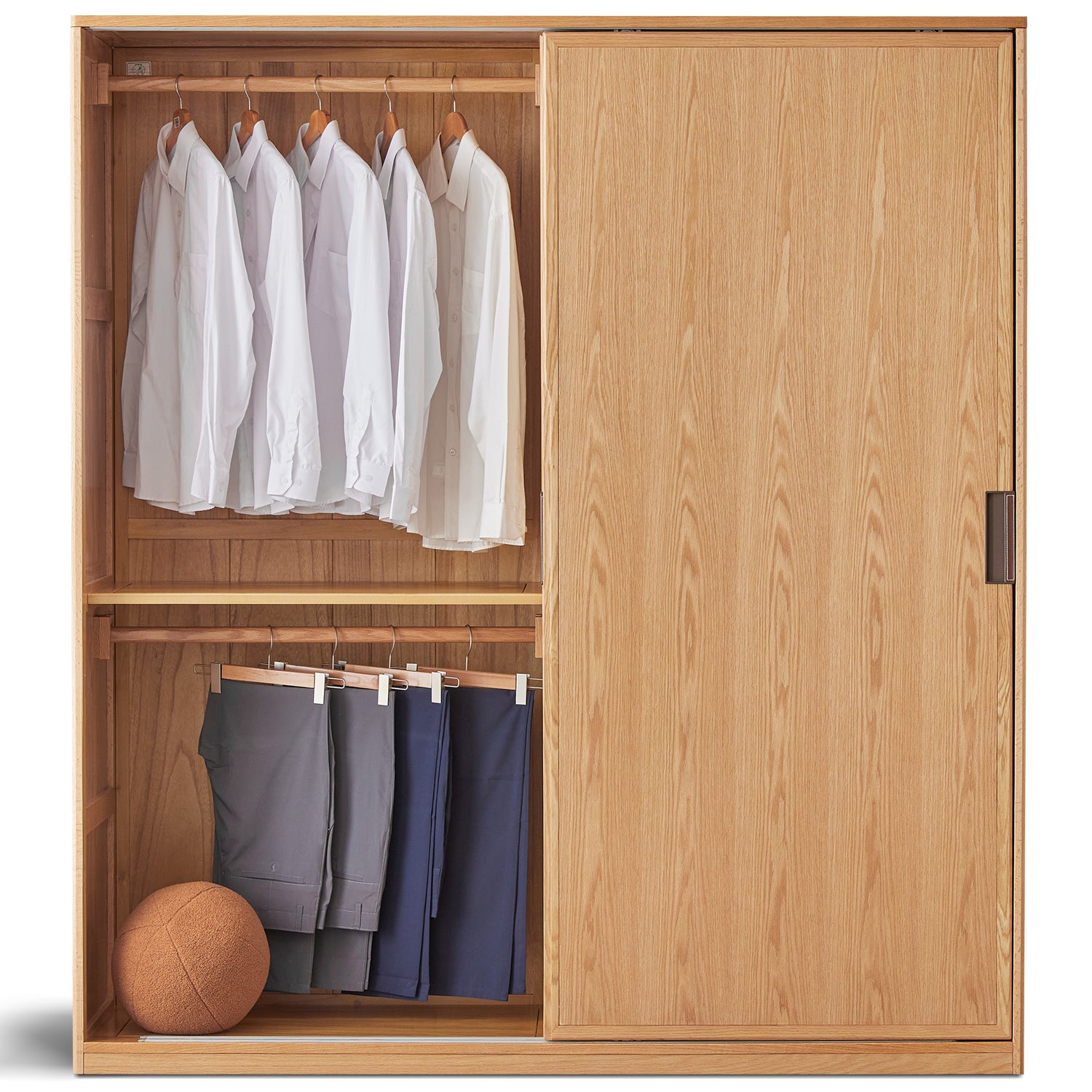 Scandinavian Oak Wood Sliding Door Wardrobe OAKLEY