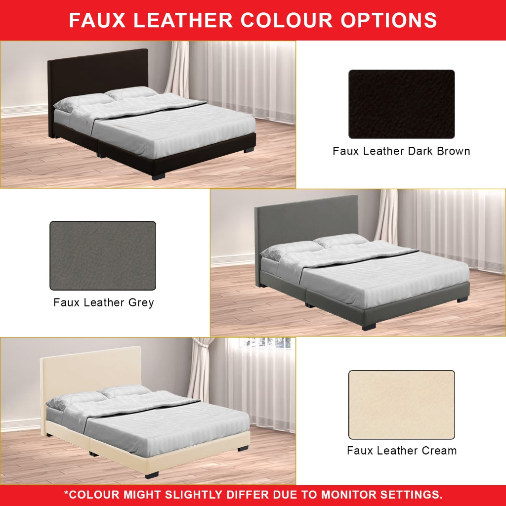 Gonzo Divan Bed Frame Fabric / Faux Leather Colour Options - All Sizes Available