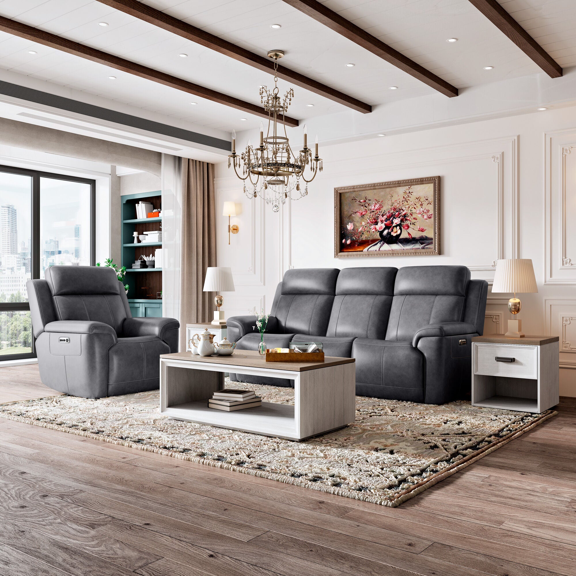 Amelia Power Recliner with Power Headrest and Lumbar