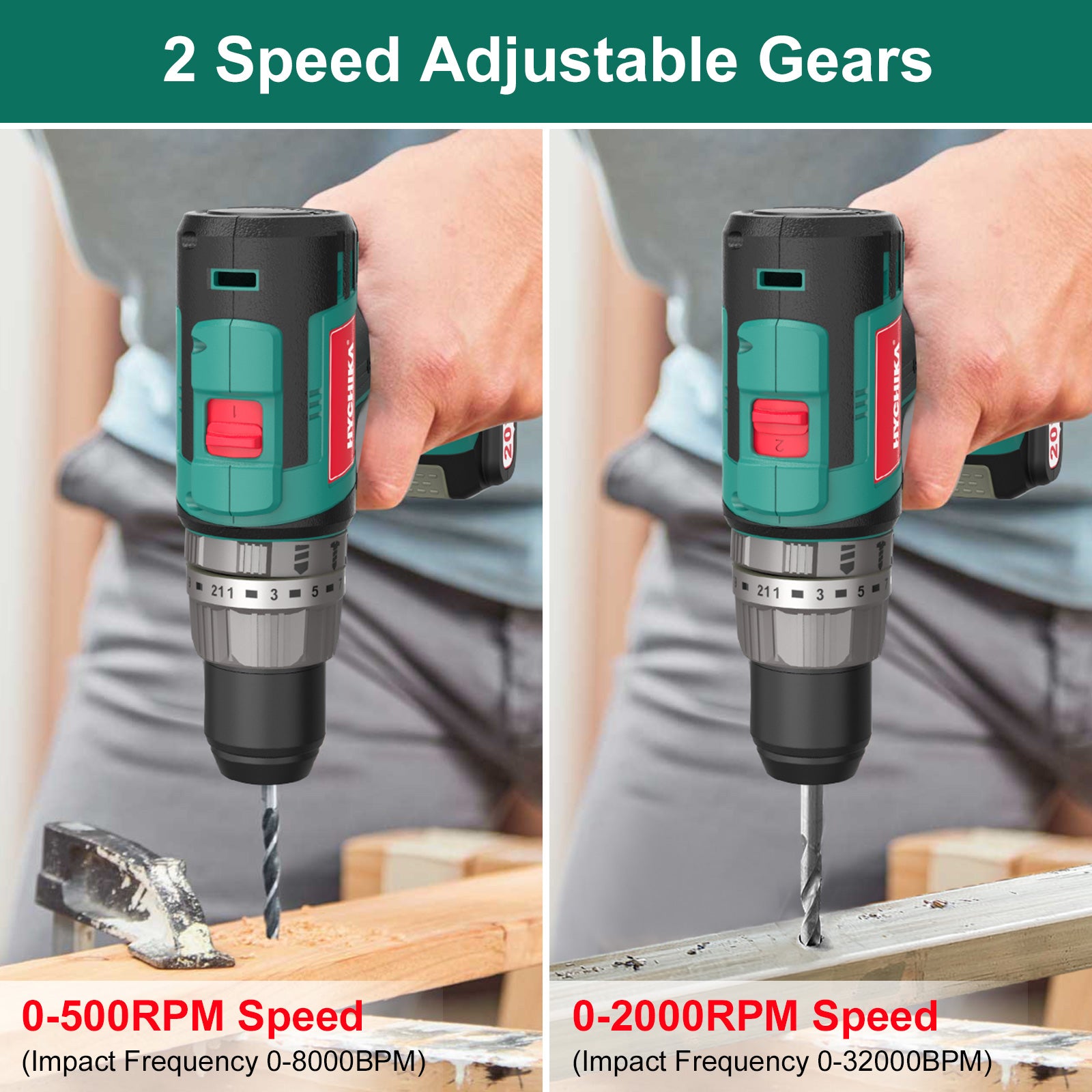 Cordless Brushless Hammer Drill Sets 2.0 AH Battery 18V/20V