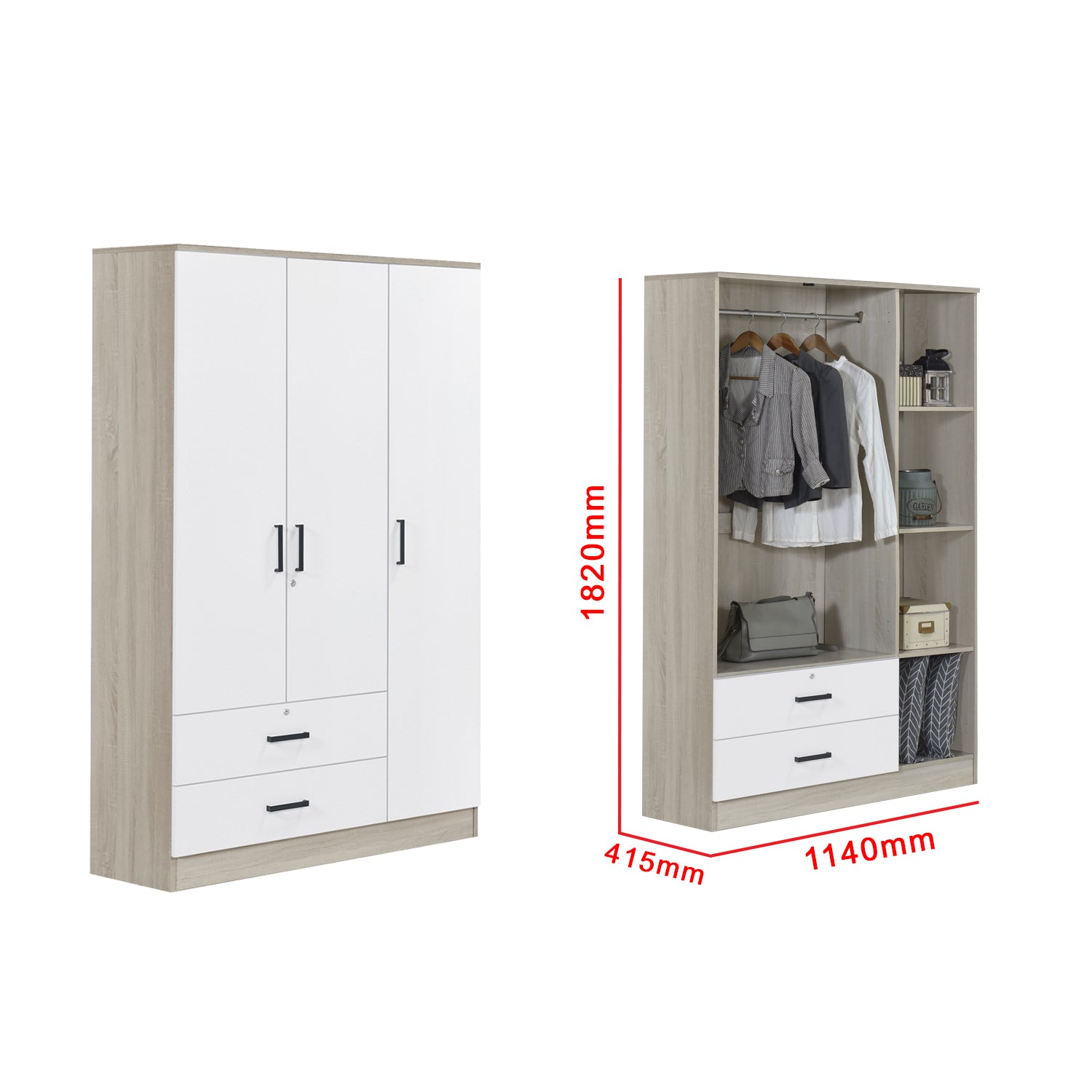 Toluca Bedroom Set Series 2 Includes Wardrobe/Bed Frame/Mattress In Single And Super Single Size.Free Installation