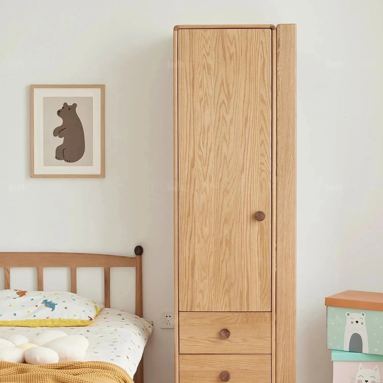 Scandinavian Wood Kids Wardrobe PACMAN