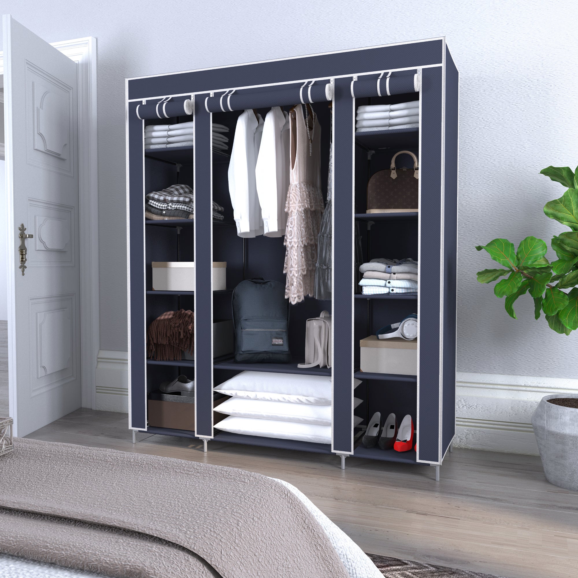 Non-woven Fabric Foldable Wardrobe, Frame Structure