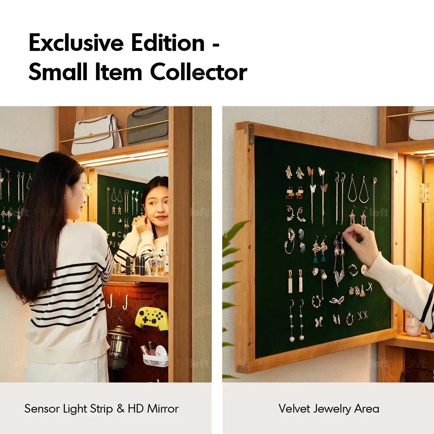 Scandinavian Rattan Cherry Wood Wardrobe BLOSSOM