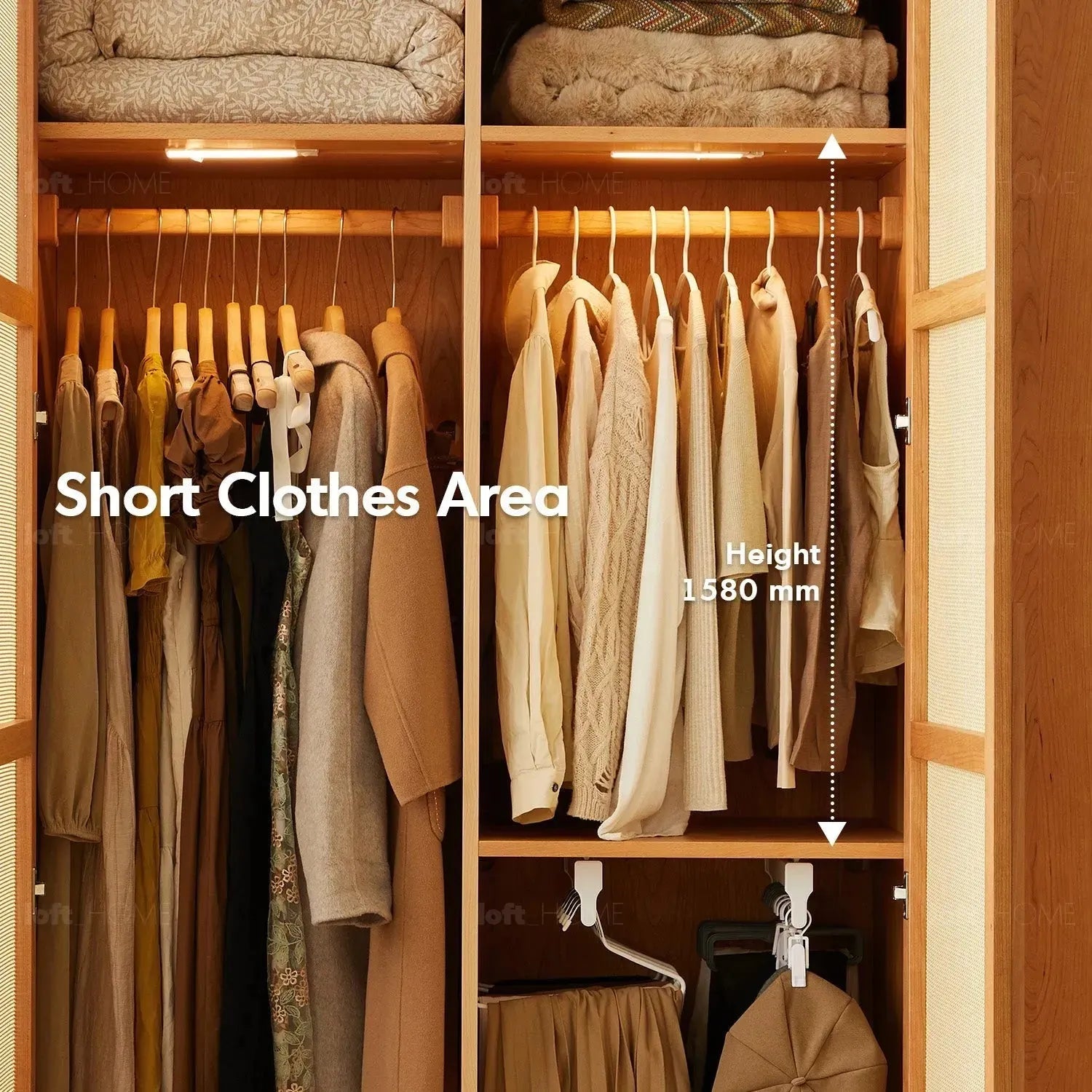 Scandinavian Rattan Cherry Wood Wardrobe BLOSSOM