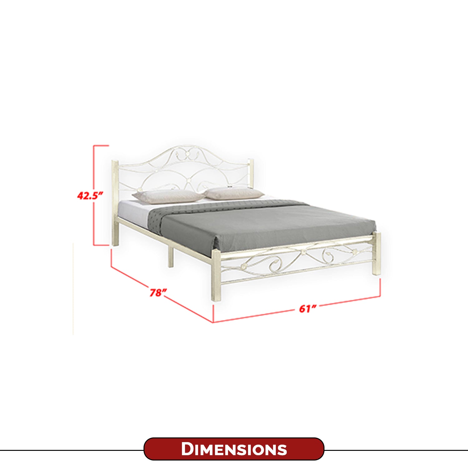 Eldeah Queen Size Metal Bed Frame with Optional 6 Mattress Add On