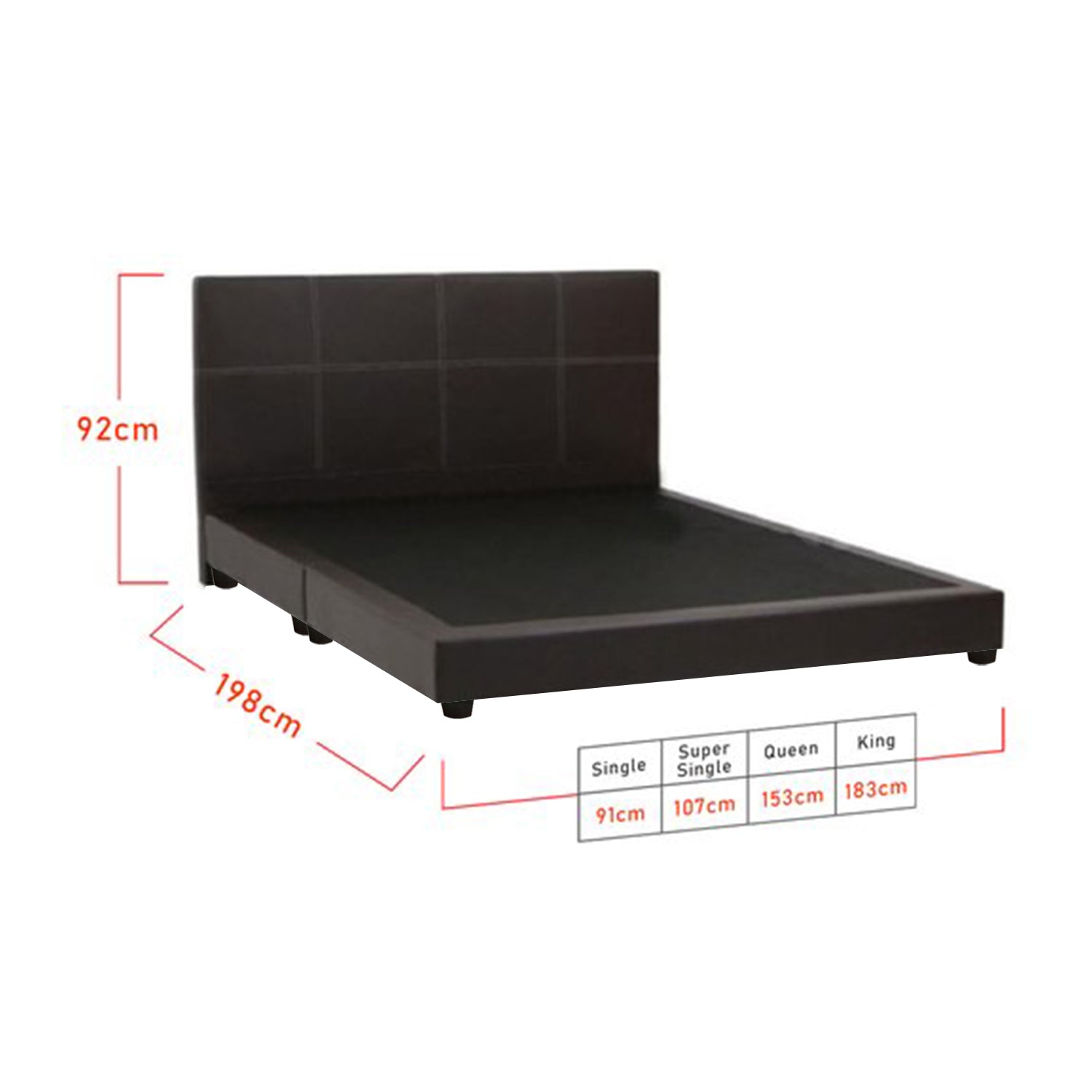Sabrina Bed Frame + 6 inch Health Care Mattress In Single, Super Single, Queen, and King Size