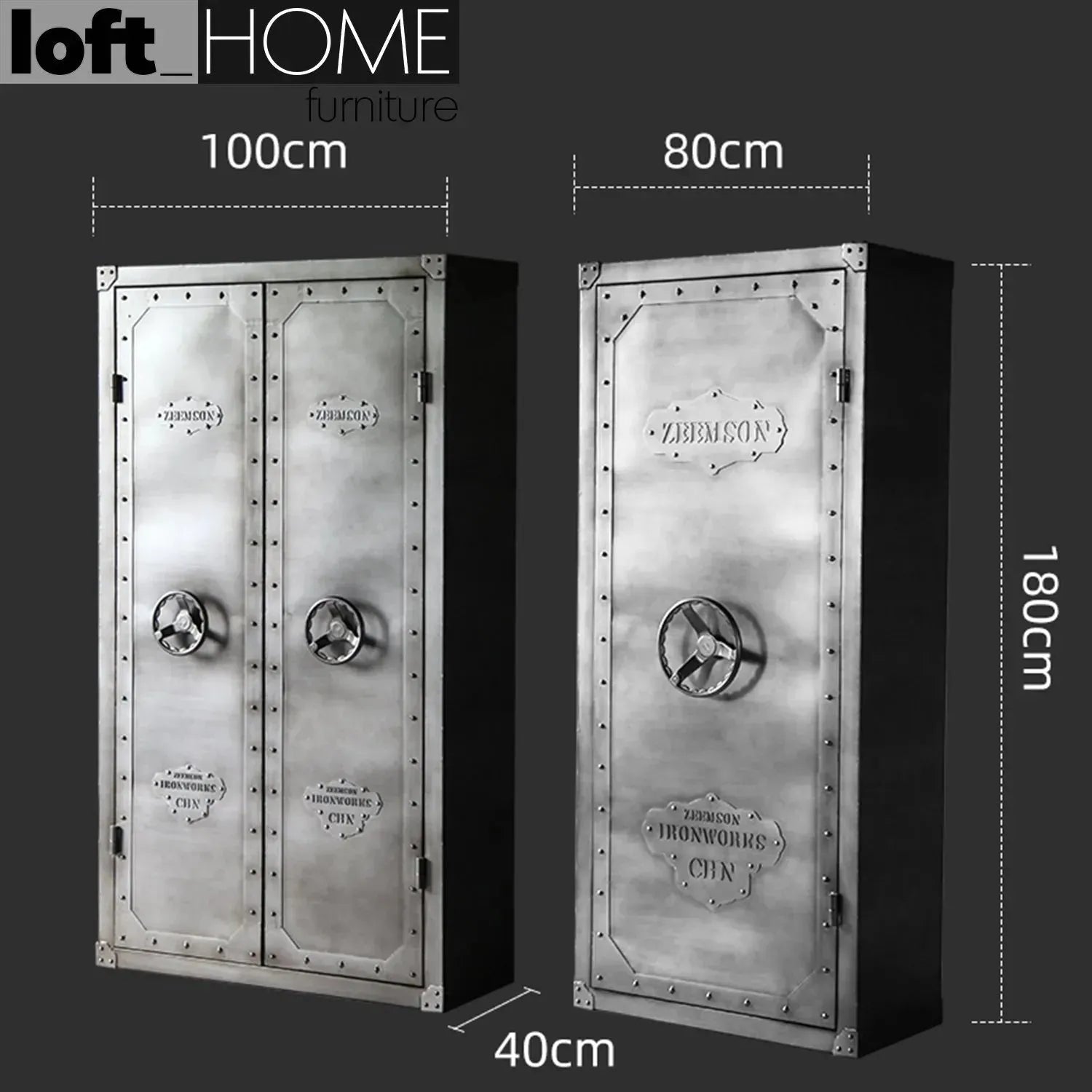 Industrial Metal Wardrobe HATCH WHEEL SINGLE
