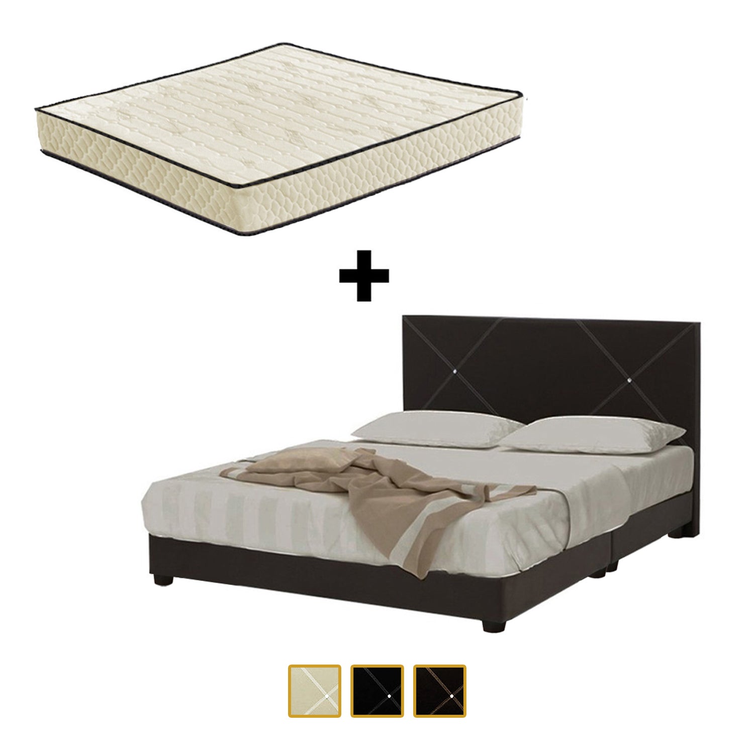 Sabrina Bed Frame + 6 inch Health Care Mattress In Single, Super Single, Queen, and King Size