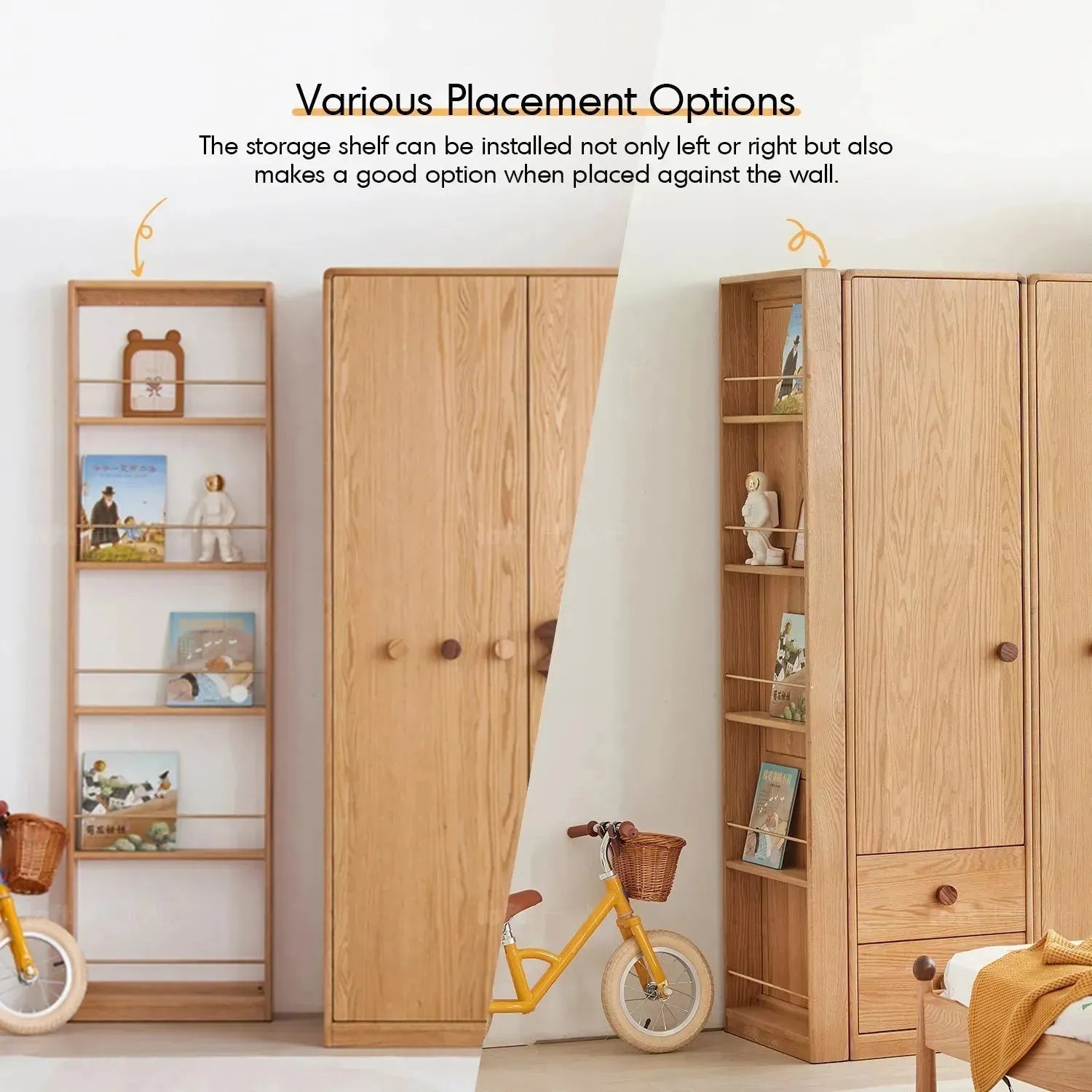 Scandinavian Wood Kids Wardrobe PACMAN