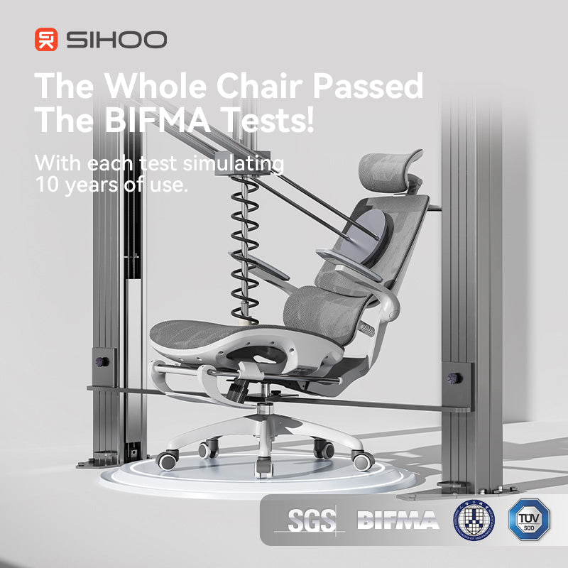 Sihoo M59AS Grey Mesh Grey Frame Ergonomic Office Chair With Legrest