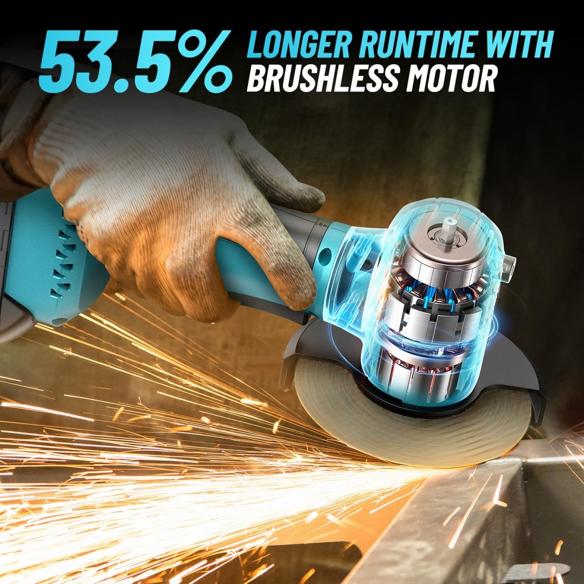SeeSii AG100 Compact 4" Cordless Angle Grinder,19500RPM 180° Rotatable