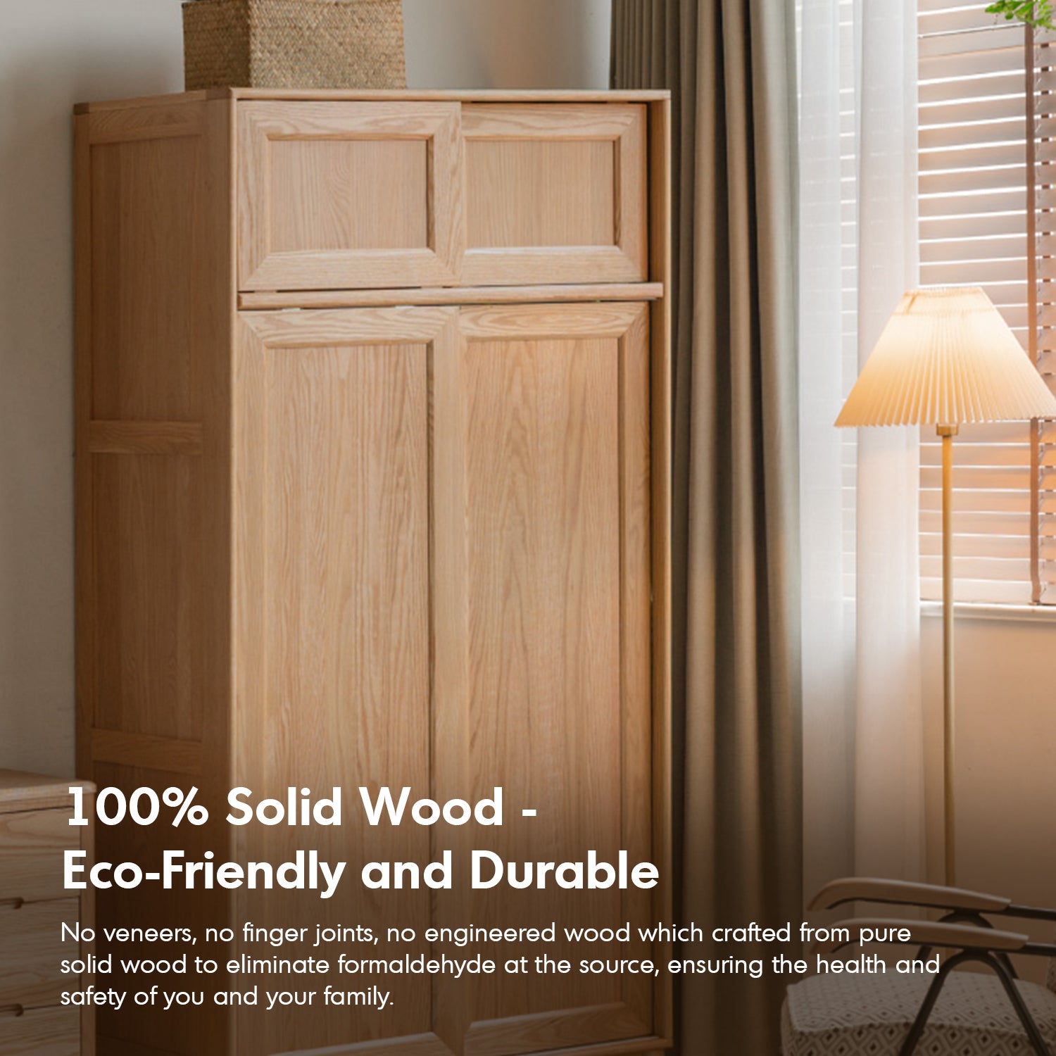 Scandinavian Oak Wood Sliding Door Wardrobe EDGE