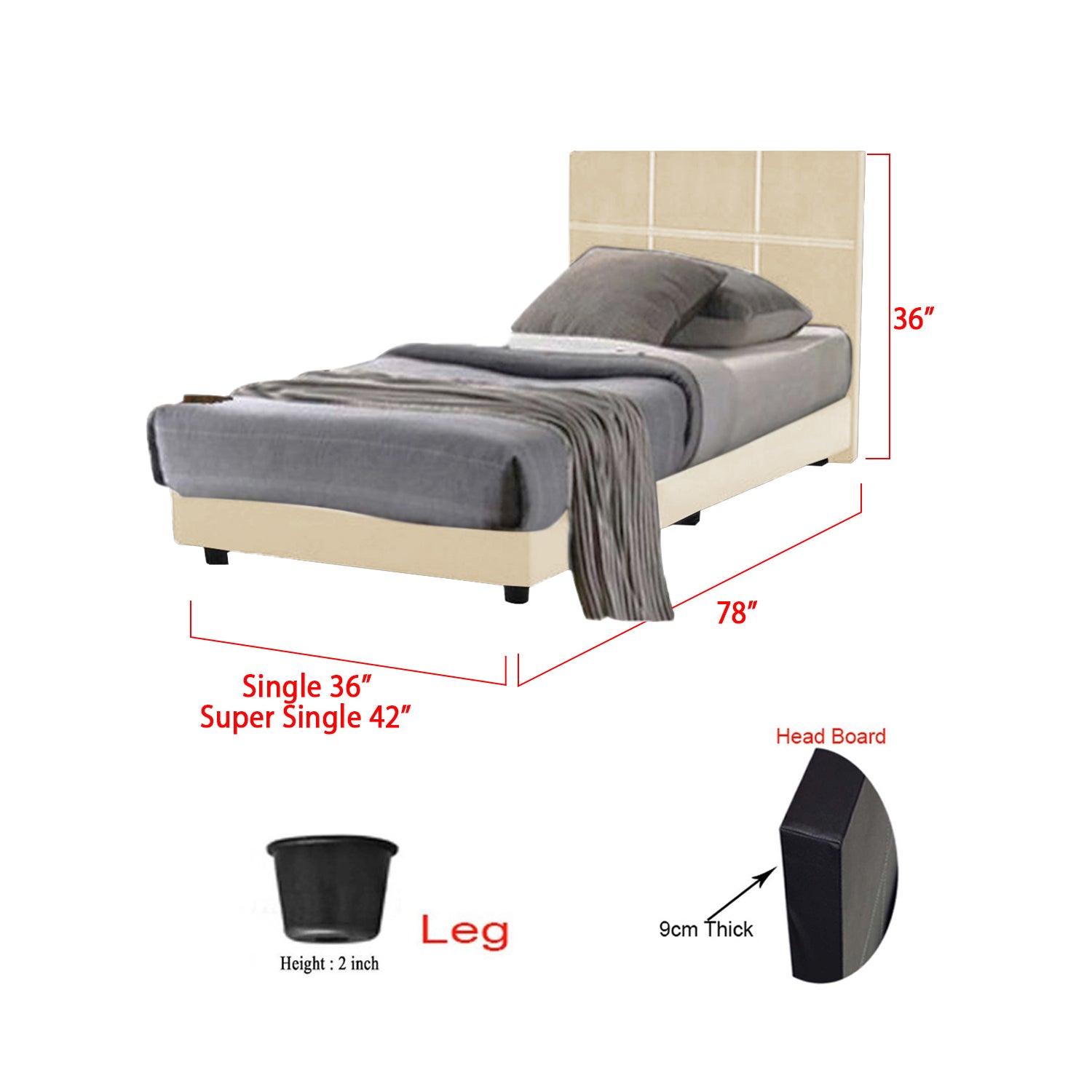 Toluca Bedroom Set Series 1 Includes Wardrobe/Bed Frame/Mattress In Single And Super Single Size.Free Installation