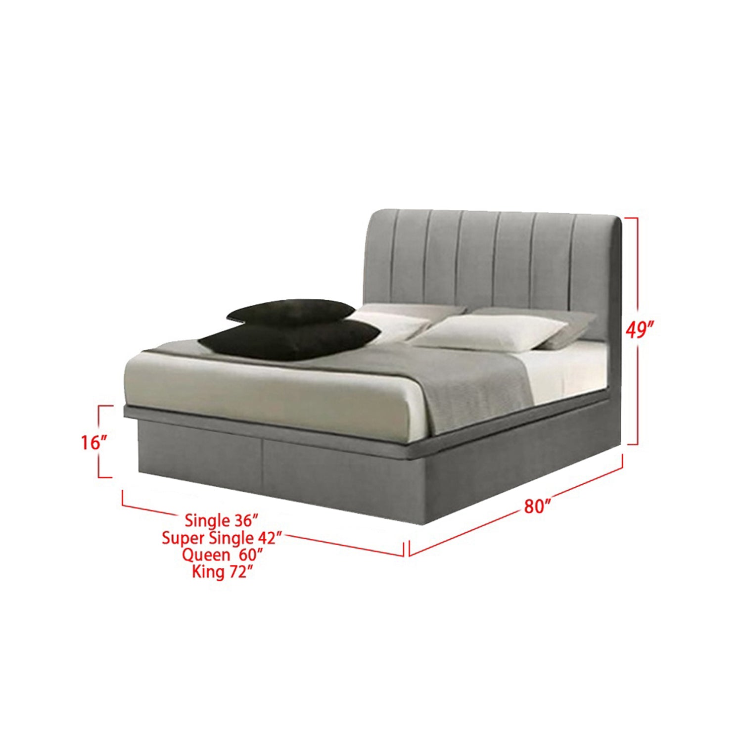 Adele SBD 16 Storage Bed Frame In 3 Colors w/ Mattress Option